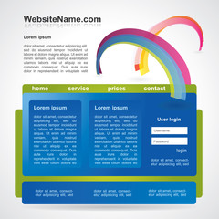 Wall Mural - Web2 website template with abstract rainbow