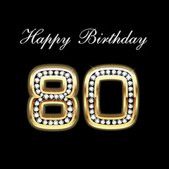 Wall Mural - happy birthday 80