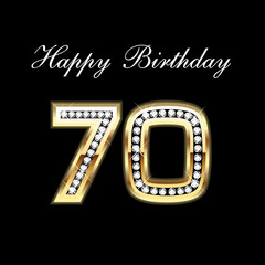 Wall Mural - happy birthday 70