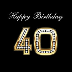 Wall Mural - happy birthday 40