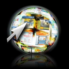 Wall Mural - internet website search with arrow cursor
