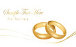 Two gold wedding rings. Photo-realistic vector.