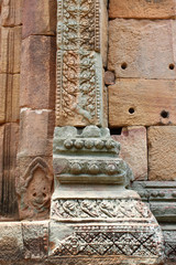 Wall Mural - Texture on Pilaster at Arched doorway of prasat Muang Tam