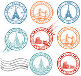 Fototapeta  - City stamps collection