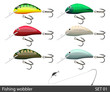 Set of fishing wobbler. Vector illustration.
