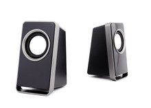 two computer speakers