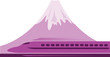 Mount Fuji in Japan with bullet train