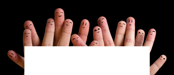 Happy group of finger smileys 4