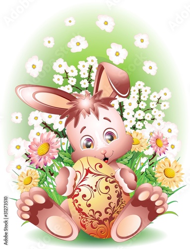 Pasqua Coniglio Fiori di Pesco-Easter Rabbit Peach Blossoms-2