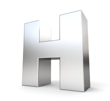 3d Metal Letter H