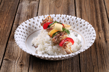 Poster - Chicken kebab and rice