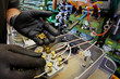 skilled industrial worker mounting electric motors, detail