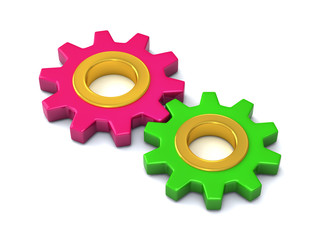 Two gears together