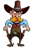 Fototapeta Dinusie - Cartoon cowboy with a gun belt