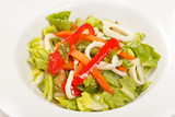 Fototapeta  - Vegetable salad with calamari