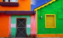 Colorful Caribbean Houses Tropical Isla Mujeres