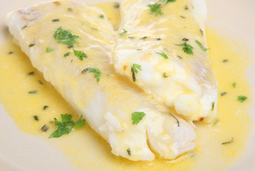 Poached Haddock Fillets in Herb Sauce