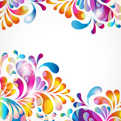 Aufkleber - Abstract background with bright teardrop-shaped arches.