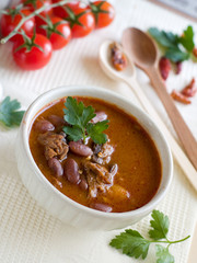 Canvas Print - Chili Bean Stew Bowl