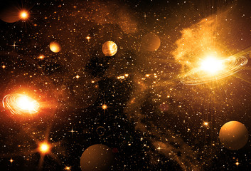 Wall Mural - stars of a planet and galaxy in a free space