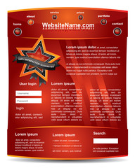 Wall Mural - Cool web2 editable website template - red vector