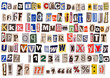 newspaper alphabet isolated