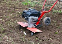 Motor-cultivator At The Ploughed Kitchen Garden