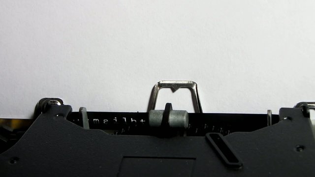 Typewriter closeup writing 