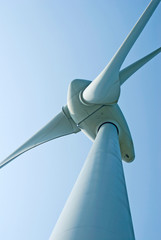 Wall Mural - Wind power generation machine under blue sky