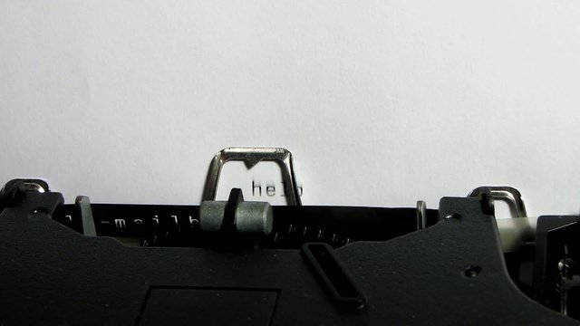 Typewriter closeup writing 