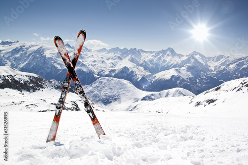 Naklejka - mata magnetyczna na lodówkę Pair of cross skis