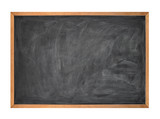 Fototapeta Pokój dzieciecy - Blank Black School Chalk Board on White
