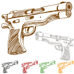 Wall Mural - Handgun Sketch
