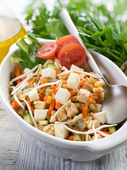 Canvas Print - salad with tofu and vegetables-insalata di tofu e vegetali