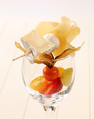 Canvas Print - Cheese and fruit appetizer