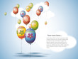 Colorful Easter Egg style Balloons on the Sky
