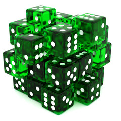 Green Dice cube