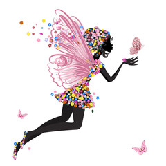 Fotomurales - Flower Fairy with butterfly