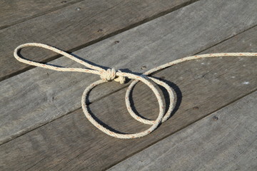 Wall Mural - Rope on old wood texture