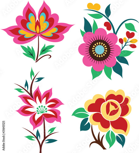 Naklejka dekoracyjna artistic flower emblem design