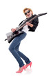 © Viorel Sima - woman with sunglasses playing an electric guitar