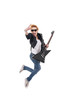 © Viorel Sima - rockstar screaming and jumping with electric guitar