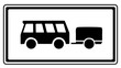 Zusatzzeichen Bus mit Anhänger Führerscheinklasse D1E