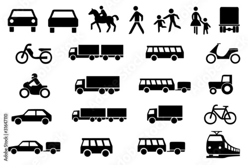 Fotografia  Sinnbilder Icons Straßenverkehr PKW LKW Motorrad Kinder