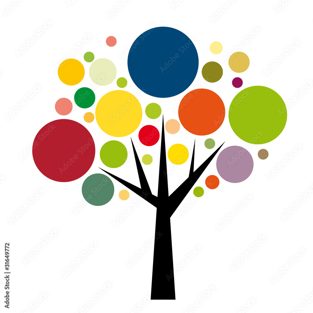 Logo round colorful tree # Vector Stock Vector | Adobe Stock
