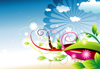 Wall Mural - composicion de cielo abstracta en vector