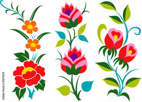 Naklejka dekoracyjna flower set icon design