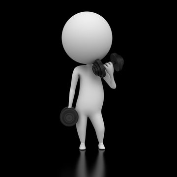 3d rendered illustration of a guy lifting weights