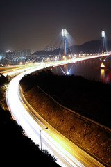 Ting Kau Bridge in Hong Kong at night