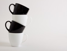 Four Coffee Mugs Design With Copyspace